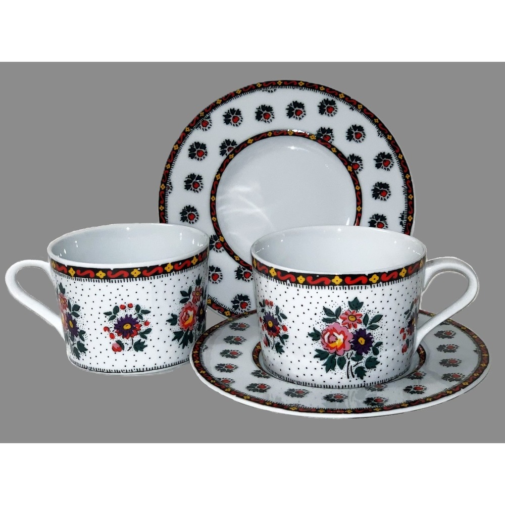 Vtg Souleiado pour Solafrance Tea Set - "La Fleur d'Arles" Pattern - NOS 5pc Set - Picture 12 of 16